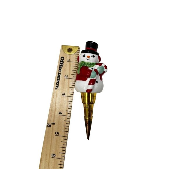 Ceramic Figural Snowman Christmas Holiday Wine Bottle Stopper - Picture 6 of 6